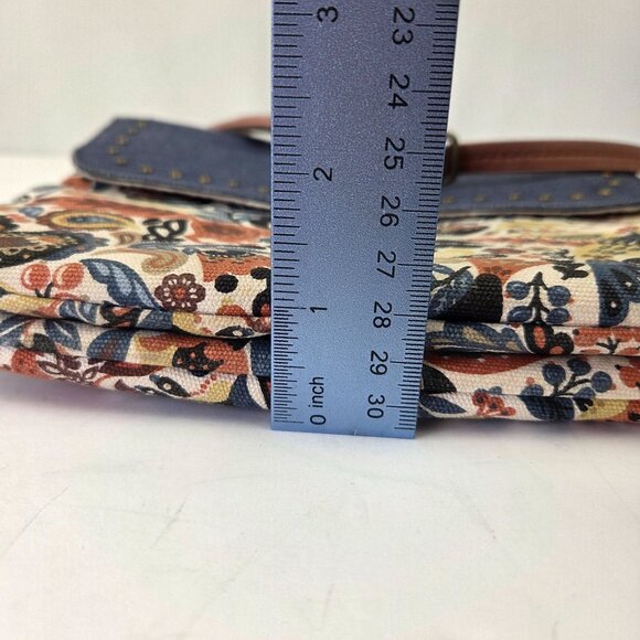 Sakroots Austen Double Gusset Crossbody Bag With Studded Denim Flap - Picture 14 of 15